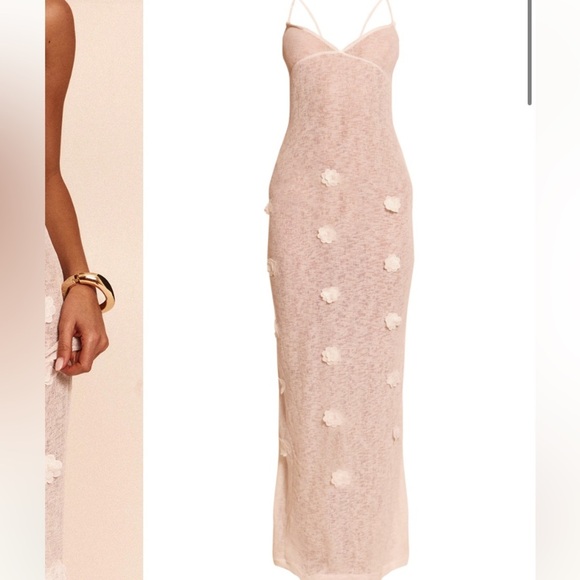 BHLDN JULES BEADED MAXI DRESS US SIZE 10 Appliqué Crochet Maiden Beach - Picture 5 of 10